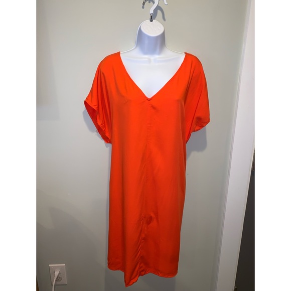 NWT orange vneck tunic shift dress - Picture 2 of 4